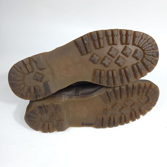 VTG Dr. Martens 101 WATERPROOF MIE 90s Brown Smooth Leather Lug Sole 6-Eye Boots - Picture 3 of 10